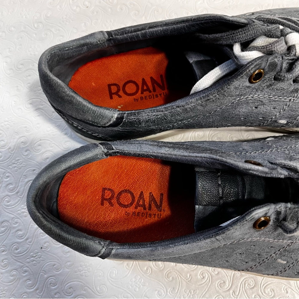 Roan by Bed Stu Men Henson Grey Black Leather Shoes Size 8 Sneakers Casual Kicks - Picture 8 of 16